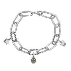 Stainless Steel Me Link Bracelet with Small Charms ML009
