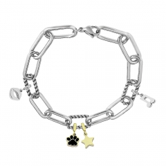 Stainless Steel Me Link Bracelet with Small Charms ML138
