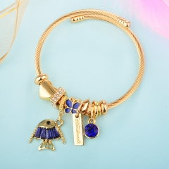 Stainless Steel Bracelet With Alloy Charms BS-1841B