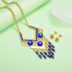 new stainless steel women gold jewelry set  XXXS-0417