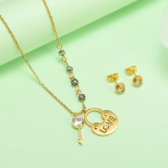 new stainless steel women gold jewelry set  XXXS-0426