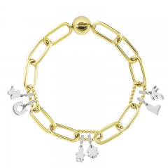 Stainless Steel Women Me Link Bracelet with Small Charms  MYG129