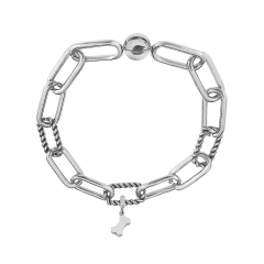 Stainless Steel Women Me Link Bracelet with Small Charms  MY279