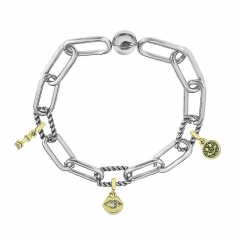 Stainless Steel Women Me Link Bracelet with Small Charms  MY101