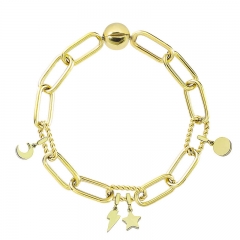 Stainless Steel Women Me Link Bracelet with Small Charms  MYG155