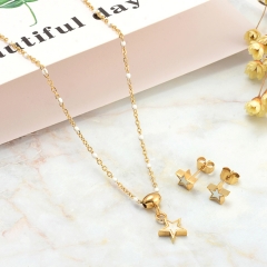 stainless steel women jewelry set necklace