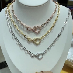 Stainless Steel Chain and Brass Pendant Necklace TTTN-0204