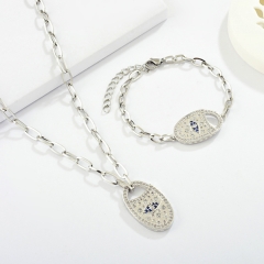 stainless steel jewelry set with brass charms  TTTS-0001A