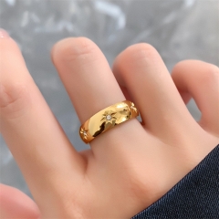 Fashion 18k Gold Plated Jewelry Women Stainless Steel Ring  RS-1419