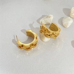 Fashion Jewelry 18k Gold Hoop Stainless Steel Earring ES-2358