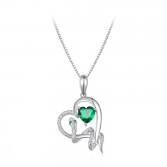 Engagement Gift Jewelry 925 Sterling Silver CZ Pendant Necklace BSN327