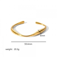 Fashion Stainless Steel Gold Bangles Jewelry Women ZC-0673
