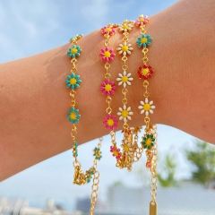 Fashion Jewelry Flower Chain Stainless Steel Bracelet BS-2366