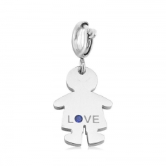Stainless Steel Clasp Pendant Charm for Bracelet and Necklace   TK0234B