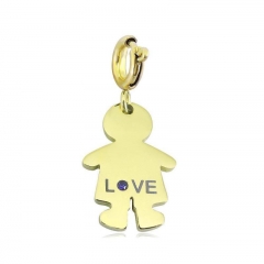 Stainless Steel Clasp Pendant Charm for Bracelet and Necklace   TK0234BG