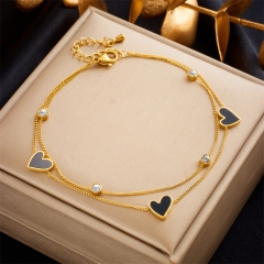Stainless Steel 18K Gold Plated Anklets With Charms For Women  AN009