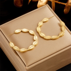 Stainless Steel Women Charm 18 K Gold Earrings ES-2730