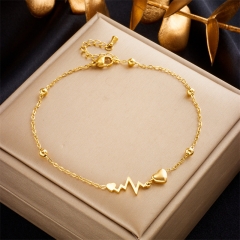 Stainless Steel 18K Gold Plated Anklets With Charms For Women  AN007
