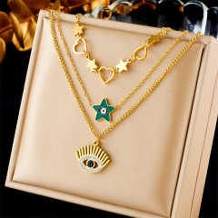 new stainless steel women gold plated necklace NS-1654