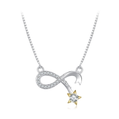 Zircon 925 Silver Fashion Jewelry Women Necklaces  BSN351