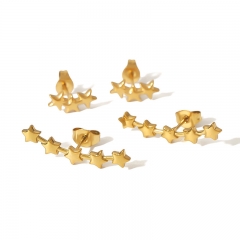 Women Jewelry Stainless Steel Gold Star Earrings ES-2838