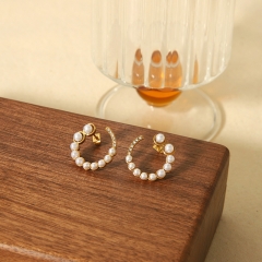 Fashion Jewelry Stainless Steel Women Pearl Earrings ES-2853