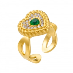 stainless steel Rhinestone gold finger rings for women   RS-1618