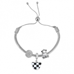 Stainless Steel Adjustable Snake Chain Bracelet with charms  CL3219