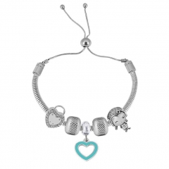Stainless Steel Adjustable Snake Chain Bracelet with charms  CL5097