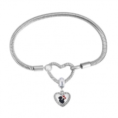Stainless Steel Heart Charms Bracelet Women Luxury PDM105