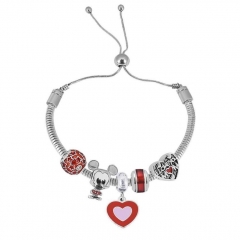 Stainless Steel Adjustable Snake Chain Bracelet with charms  CL5108