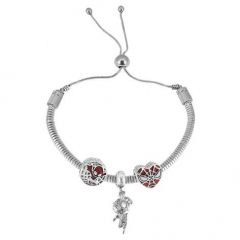 Stainless Steel Adjustable Snake Chain Bracelet with charms  CL3234