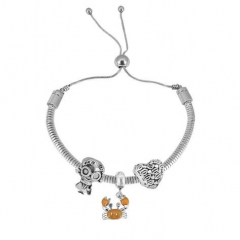 Stainless Steel Adjustable Snake Chain Bracelet with charms  CL3240