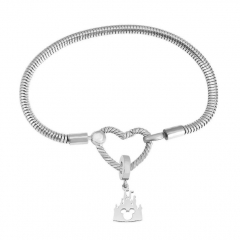Stainless Steel Heart Charms Bracelet Women Luxury PDM023