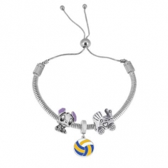 Stainless Steel Adjustable Snake Chain Bracelet with charms  CL3218
