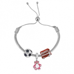 Stainless Steel Adjustable Snake Chain Bracelet with charms  CL3215