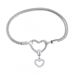 Stainless Steel Heart Charms Bracelet Women Luxury PDM053