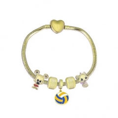 Stainless Steel Heart Snake Chain charms Bracelet  XK5450