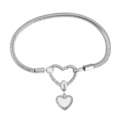 Stainless Steel Heart Charms Bracelet Women Luxury PDM113