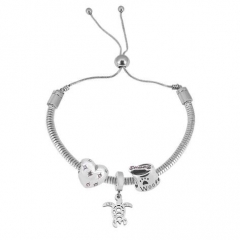 Stainless Steel Adjustable Snake Chain Bracelet with charms  CL3208