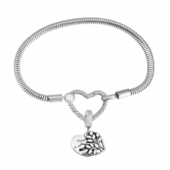 Stainless Steel Heart Charms Bracelet Women Luxury PDM028