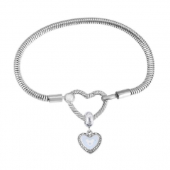 Stainless Steel Heart Charms Bracelet Women Luxury PDM109