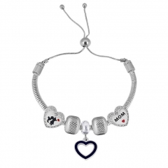 Stainless Steel Adjustable Snake Chain Bracelet with charms  CL5096