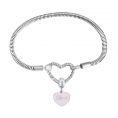 Stainless Steel Heart Charms Bracelet Women Luxury PDM060