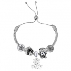 Stainless Steel Adjustable Snake Chain Bracelet with charms  CL5082