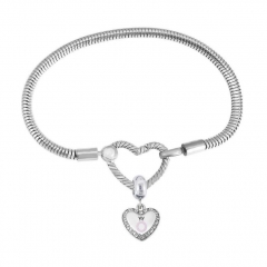 Stainless Steel Heart Charms Bracelet Women Luxury PDM094