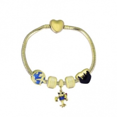 Stainless Steel Heart Snake Chain charms Bracelet  XK5461