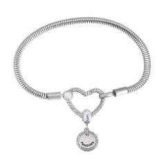 Stainless Steel Heart Charms Bracelet Women Luxury PDM135