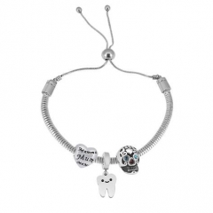 Stainless Steel Adjustable Snake Chain Bracelet with charms  CL3207