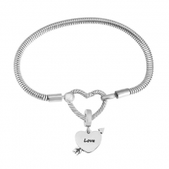 Stainless Steel Heart Charms Bracelet Women Luxury PDM012